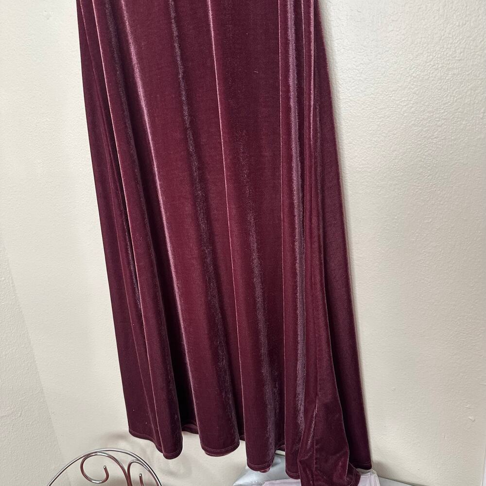 Taylor Sz 10 Midi Dress womens Purple Plum Velvet Empire Waist Flutter Sleeves - Picture 3 of 11